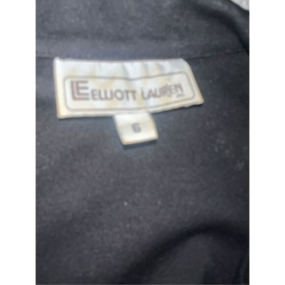 Elliott Lauren vest size 6 black Preppy Minimalist Zipper Collar - Picture 4 of 5